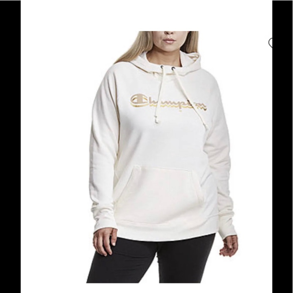 3X Champion® Powerblend Classic Graphic Hoodie BNWTS $55.00 In Natural